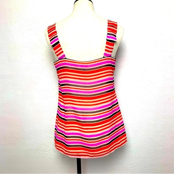 Cabi Striped Cami Tank Top Style # 3448 London Calling Banded Mod Red Tan Size S - Picture 5 of 15
